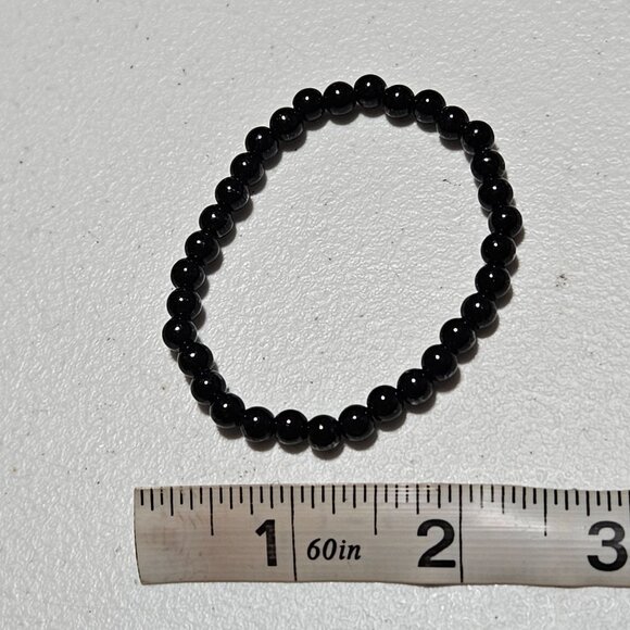 Boho Black Beaded Stretch Bracelet Classic Timeless Fashion Jewelry Women - Picture 3 of 3